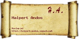 Halpert Andos névjegykártya